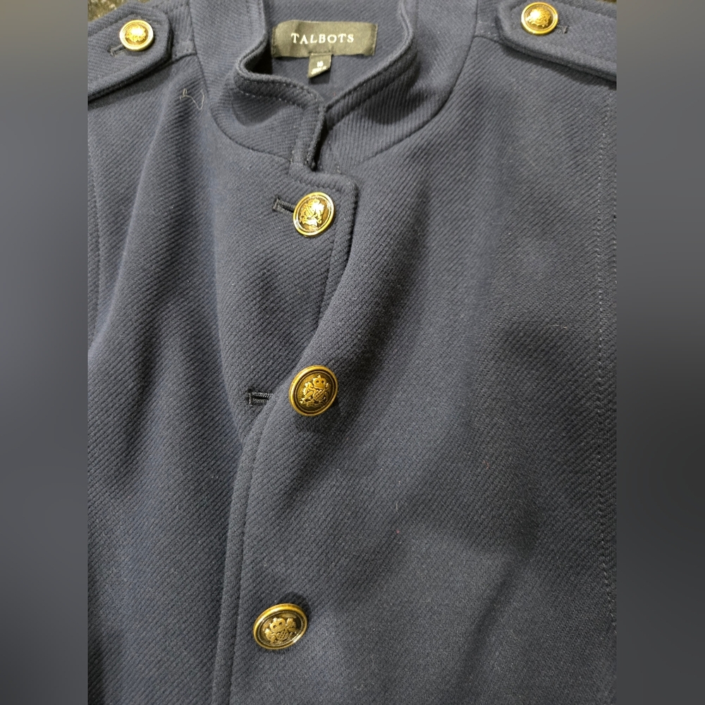 Talbots Navy Military-Style Button Blazer - Size 16 - Picture 4 of 8